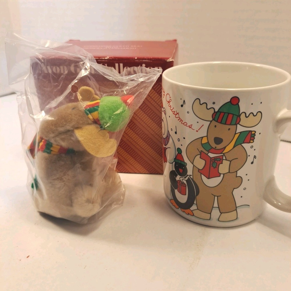 Avon Gift Collection Christmas Cheer Mug & Reindeer Ornament Set 3pc Multicolor